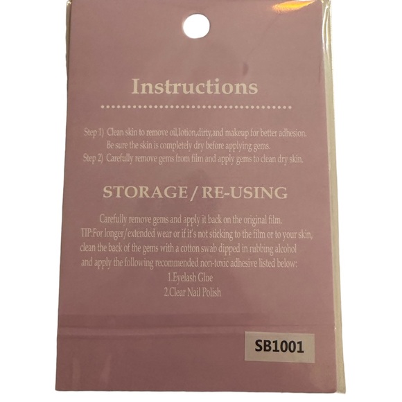 Facial Adhesive Rhinestones 100 Pink Face Gems Rave And Festival Makeup Gems - Picture 2 of 2